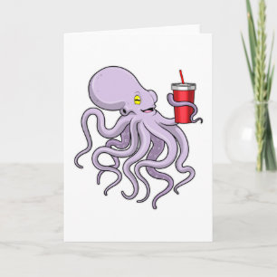 Octopus with Drinking mug Card