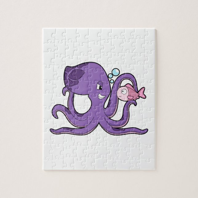 Octopus with Fish.PNG Jigsaw Puzzle (Vertical)