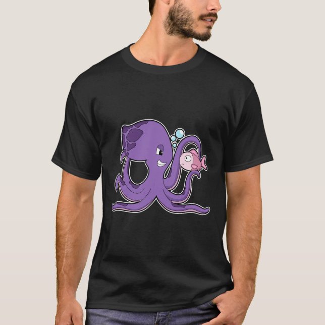 Octopus with Fish.PNG T-Shirt (Front)