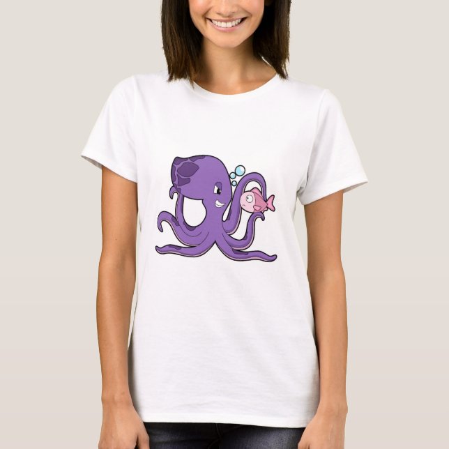 Octopus with Fish.PNG T-Shirt (Front)
