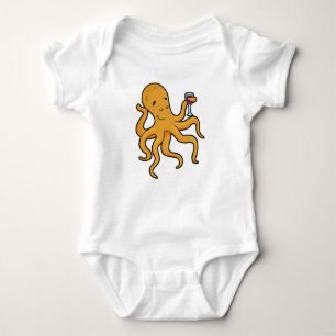 Octopus with Glass of Juice Baby Bodysuit