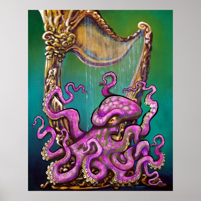 Octopus with Harp Poster (Front)
