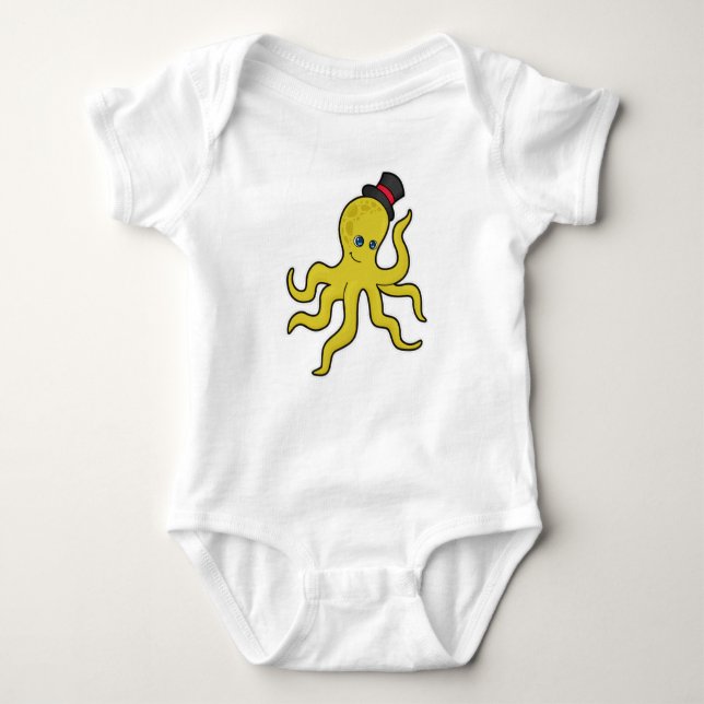 Octopus with Hat Baby Bodysuit (Front)