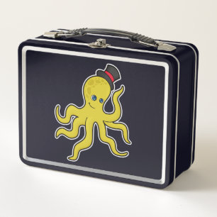 Octopus with Hat Metal Lunch Box