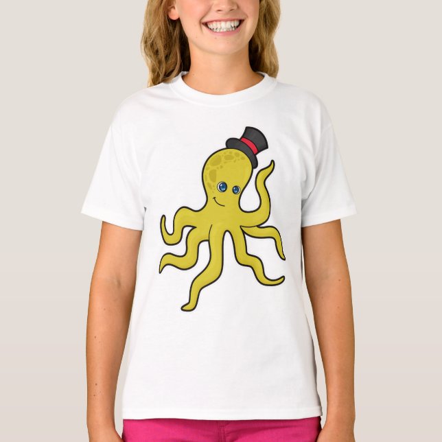 Octopus with Hat T-Shirt (Front)