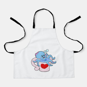 Octopus with Heart Cup.PNG Apron