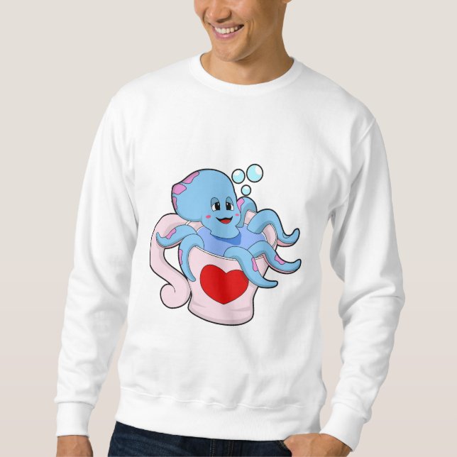 Octopus with Heart Cup.PNG Sweatshirt (Front)