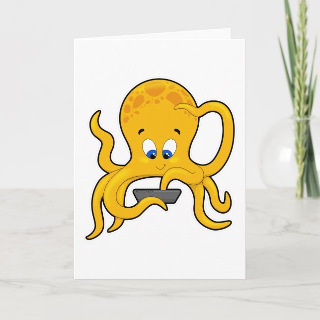 Octopus with Laptop Card (Front)