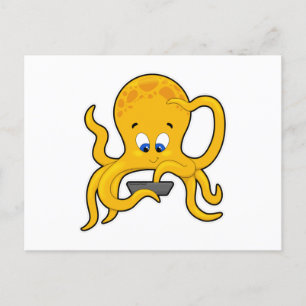Octopus with Laptop Postcard