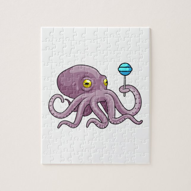 Octopus with Lollipop Jigsaw Puzzle (Vertical)