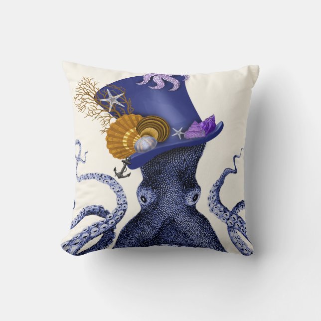 Octopus with Nautical Hat Cushion (Front)