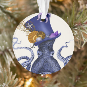 Octopus with Nautical Hat Ornament