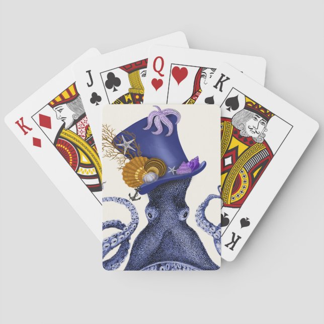 Octopus with Nautical Hat Playing Cards (Back)
