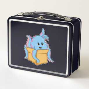 Octopus with Packet.PNG Metal Lunch Box