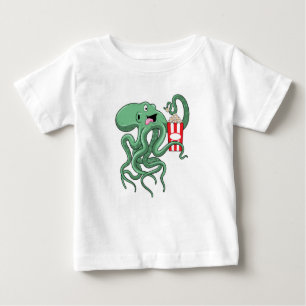 Octopus with Popcorn Baby T-Shirt