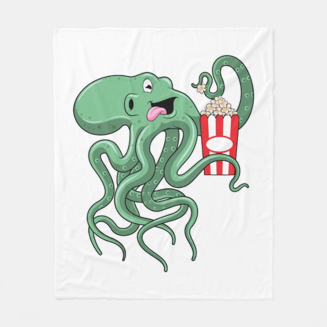 Octopus with Popcorn Fleece Blanket (Front)