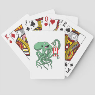 Octopus with Popcorn Playing Cards