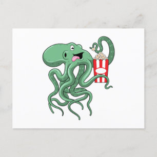 Octopus with Popcorn Postcard