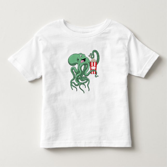Octopus with Popcorn Toddler T-Shirt (Front)