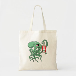 Octopus with Popcorn Tote Bag