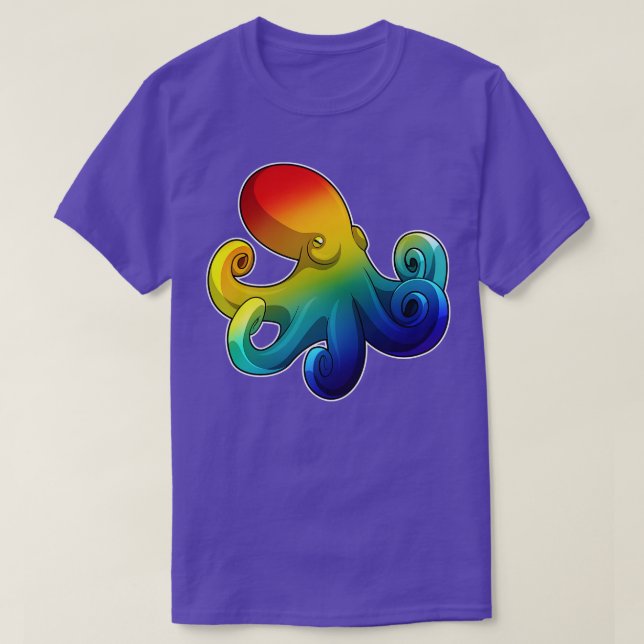Octopus with Rainbow 2 T-Shirt (Design Front)