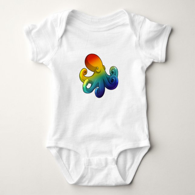 Octopus with Rainbow Baby Bodysuit (Front)