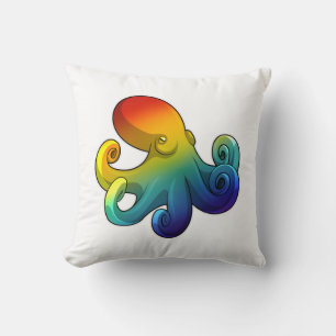 Octopus with Rainbow Cushion