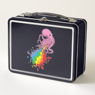 Octopus with Rainbow Metal Lunch Box