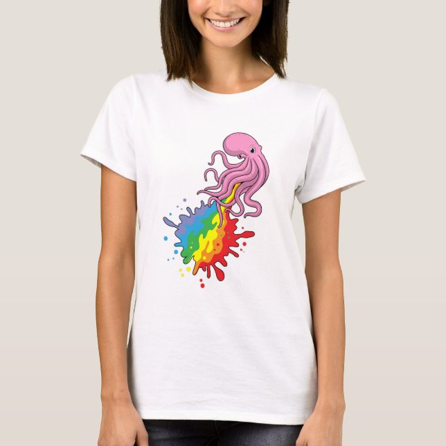 Octopus with Rainbow T-Shirt (Front)