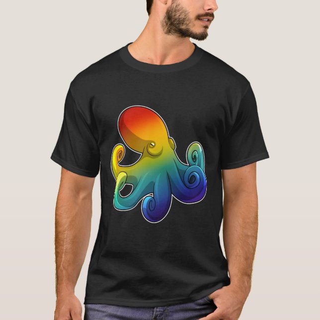 Octopus with Rainbow T-Shirt (Front)