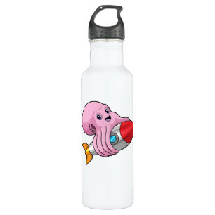 Octopus with Rocket 710 Ml Water Bottle