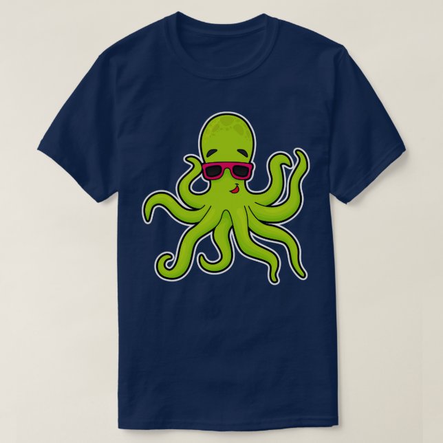 Octopus with Sunglasses 2 T-Shirt (Design Front)