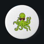Octopus with Sunglasses 7.5 Cm Round Badge<br><div class="desc">This design is the perfect gift for a birthday,  Christmas and other celebrations. It is suitable for women,  men and kids.</div>