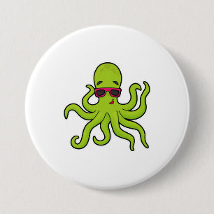 Octopus with Sunglasses 7.5 Cm Round Badge