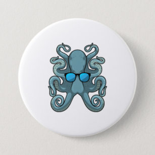 Octopus with Sunglasses 7.5 Cm Round Badge