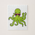 Octopus with Sunglasses Jigsaw Puzzle<br><div class="desc">This design is the perfect gift for a birthday,  Christmas and other celebrations. It is suitable for women,  men and kids.</div>