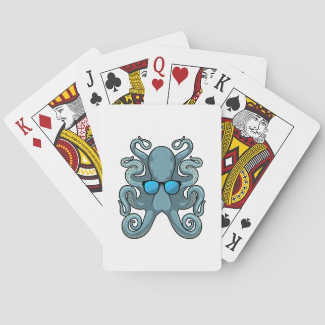 Octopus with Sunglasses Playing Cards (Back)