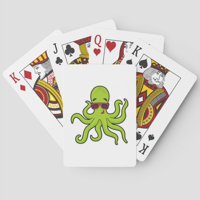 Octopus with Sunglasses Playing Cards (Back)