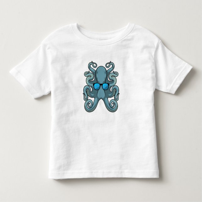 Octopus with Sunglasses Toddler T-Shirt (Front)