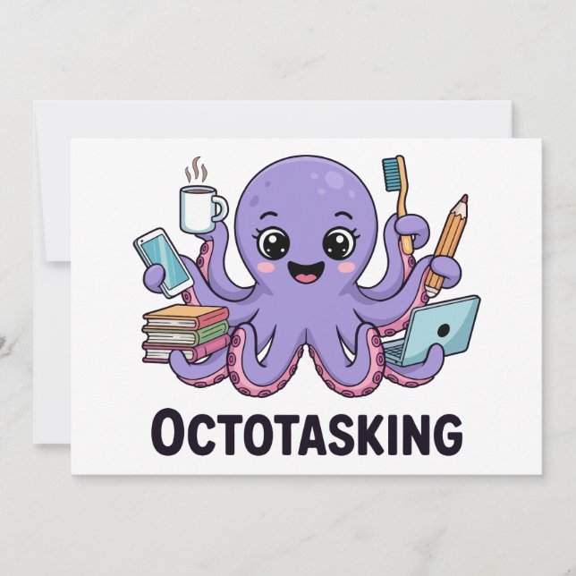 Octotasking Creature in Multitask Mode Invitation (Front)