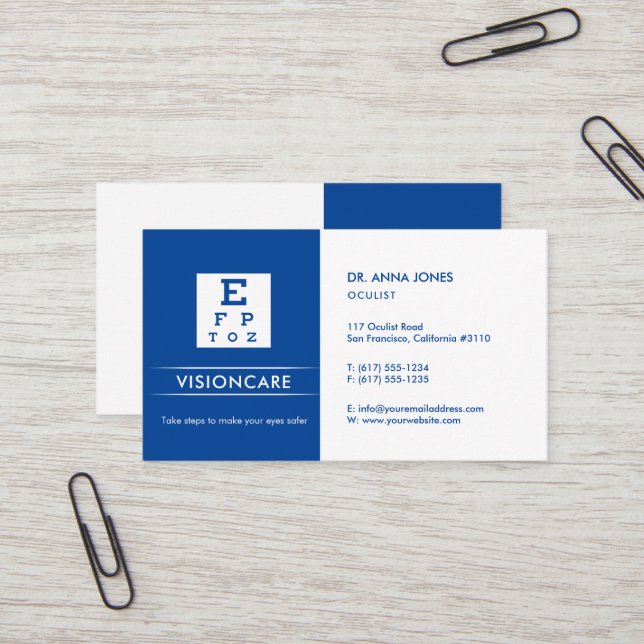 Oculist | Optican Business Card (Front/Back In Situ)