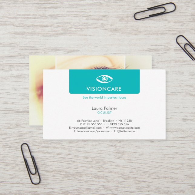 Oculist | Optican Professional Business Card (Front/Back In Situ)