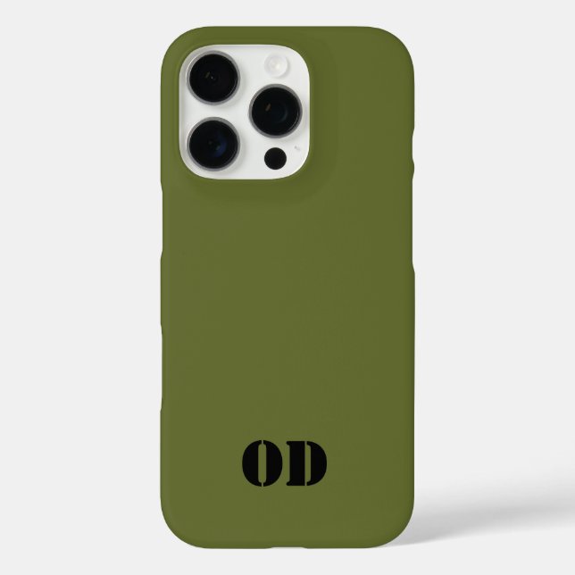OD green custom monogram personalised Case-Mate iPhone Case (Back)