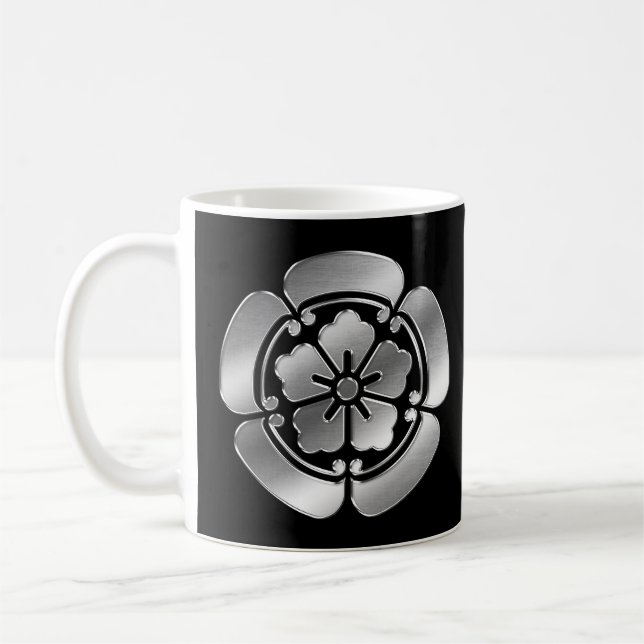 Oda Clan Kamon Silver Chrome Coffee Mug (Left)