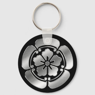 Oda Clan Kamon Silver Chrome Key Ring