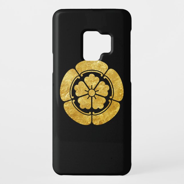 Oda Mon Japanese samurai clan faux gold on black Case-Mate Samsung Galaxy Case (Back)
