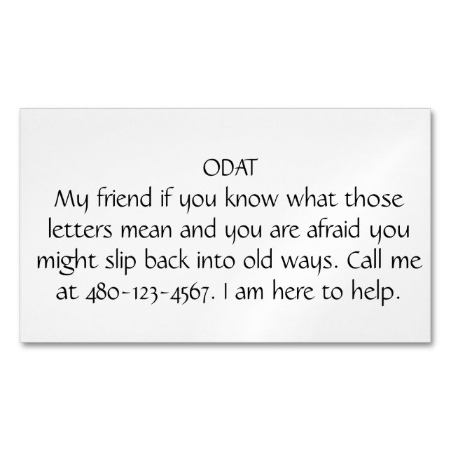 ODAT 	Magnetic BUSINESS CARD (Front)