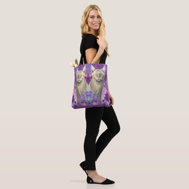 Odd eyed Siamese Twin Kittens Tote Bag (On Model)