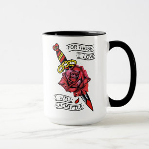 Odd Fellows Dagger and Rose Mug