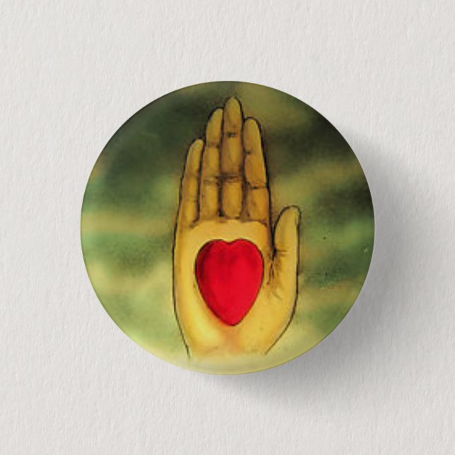 Odd Fellows Heart in Hand Button (Front)